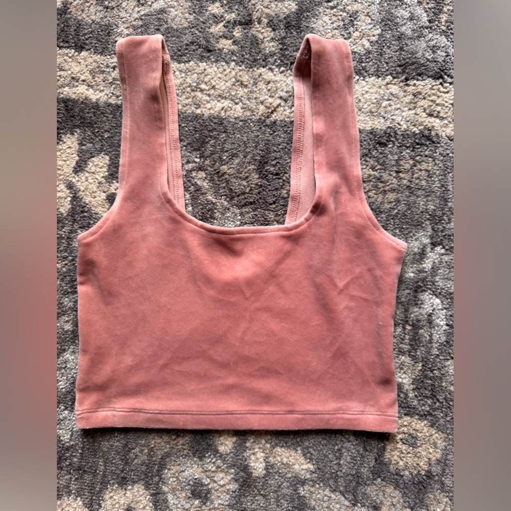 Colsie Dusty Rose Velvet Crop Top